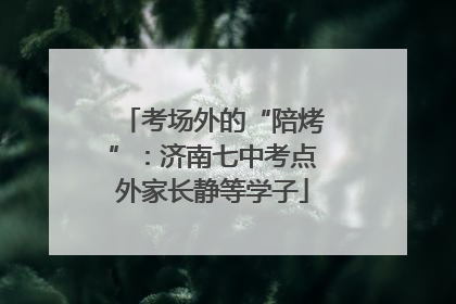 考场外的“陪烤”：济南七中考点外家长静等学子